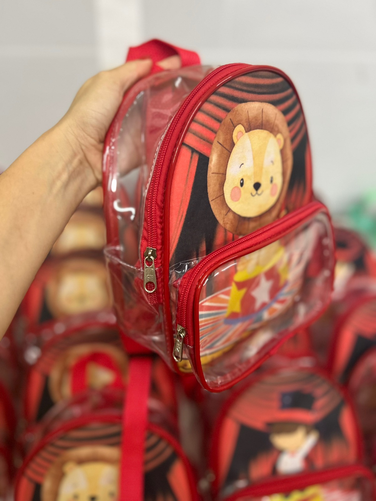 Mochila P 18x23 transparente com bolso saltado - Imagem 4