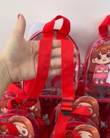 Liz APLICAÇÃO 3D 14X18X06 transparente com alça de costas - Imagem 3